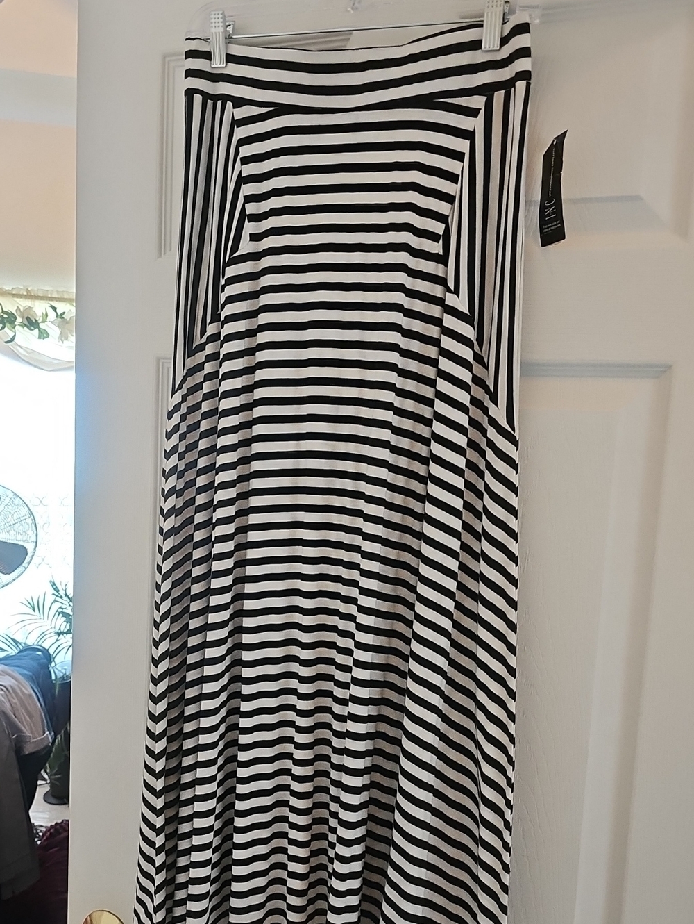Black and White Striped Skirt - Lightweight Everyday Style